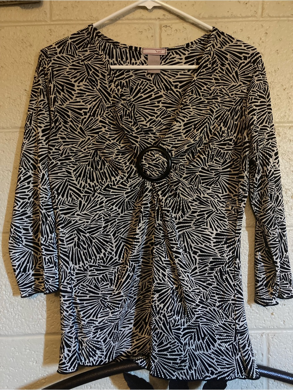 Black and Off-White Blouse